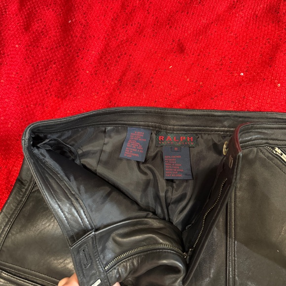 NWT RALPH by RALPH LAUREN Leather Skirt Moto zippers size 8 black - Picture 8 of 12